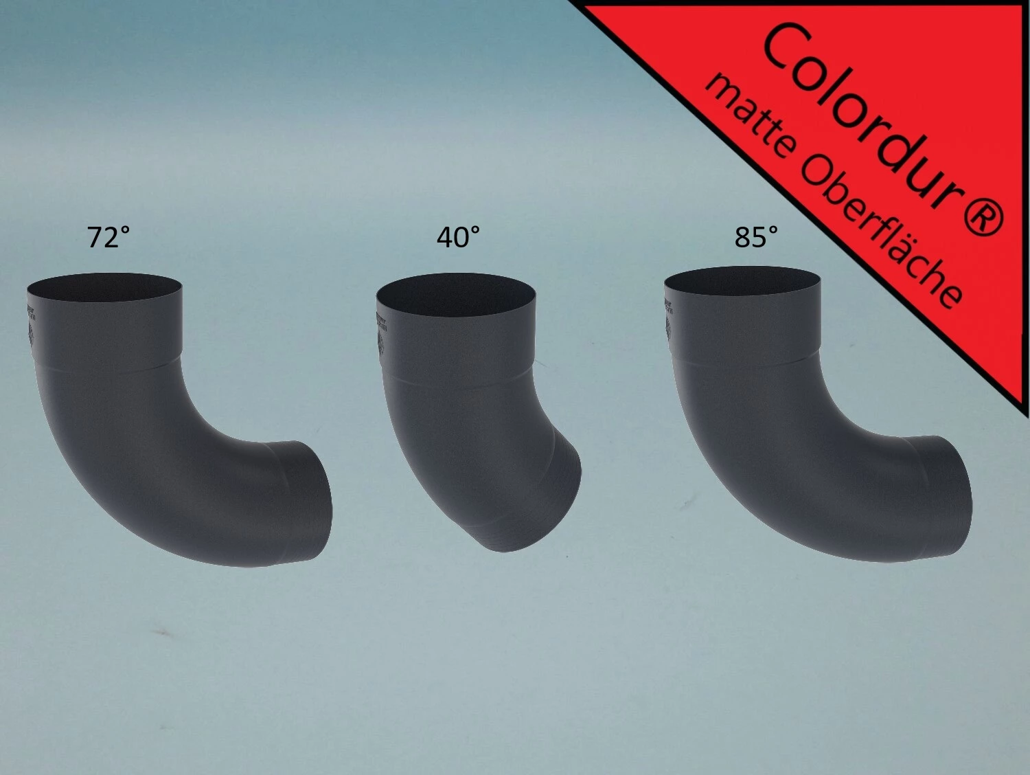 Fallrohrbogen COLORDUR - anthrazit mit einseitiger Muffe