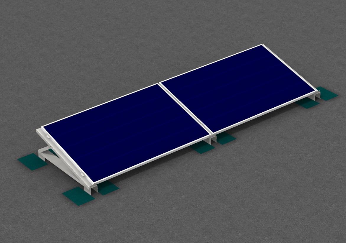 Alu Solarunterkonstruktion für Flachdach, verstellbar