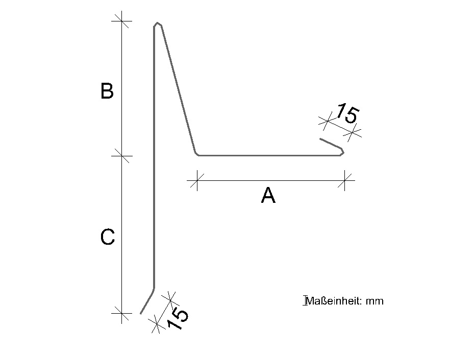 Ortgangblech, Aluminium farbbeschichtet