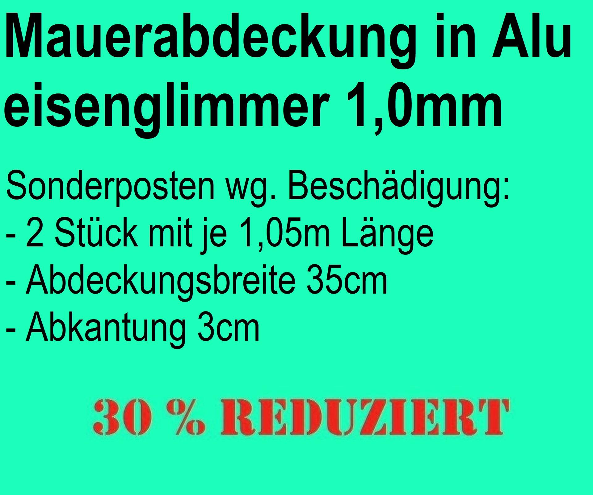 Restposten Mauerabdeckung Aluminium EISENGLIMMER DB703