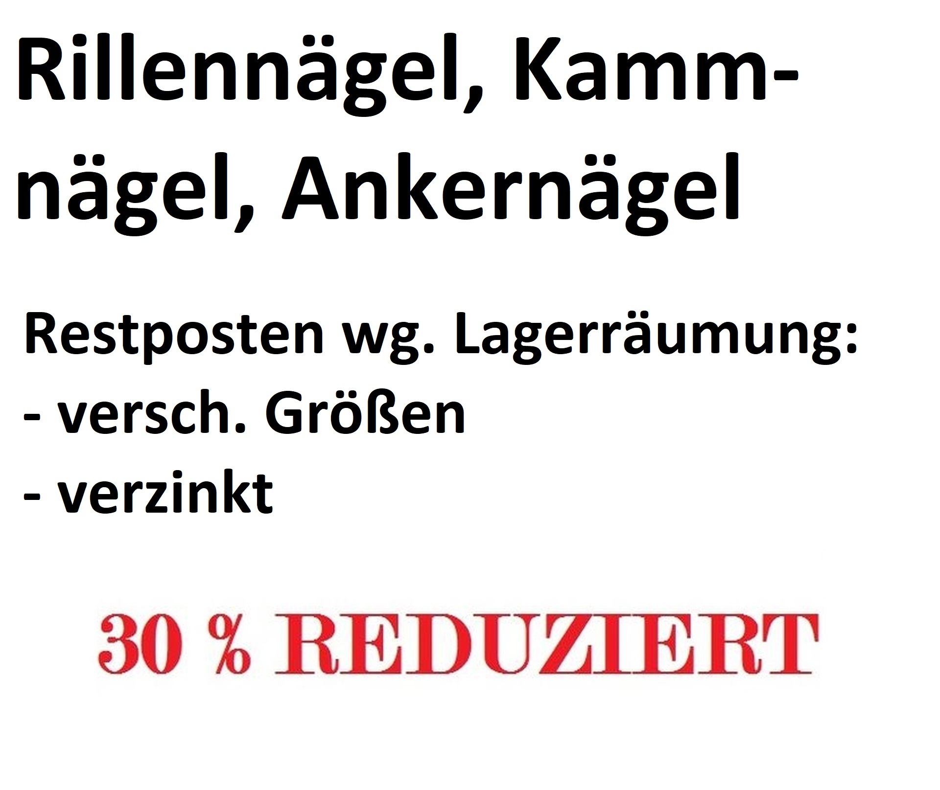 Rillennägel / Kammnägel / Ankernägel verzinkt