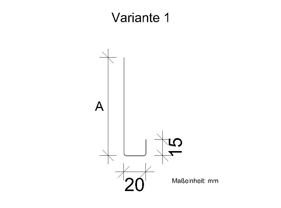 Stirnbrettblende Aluminium farbbeschichtet