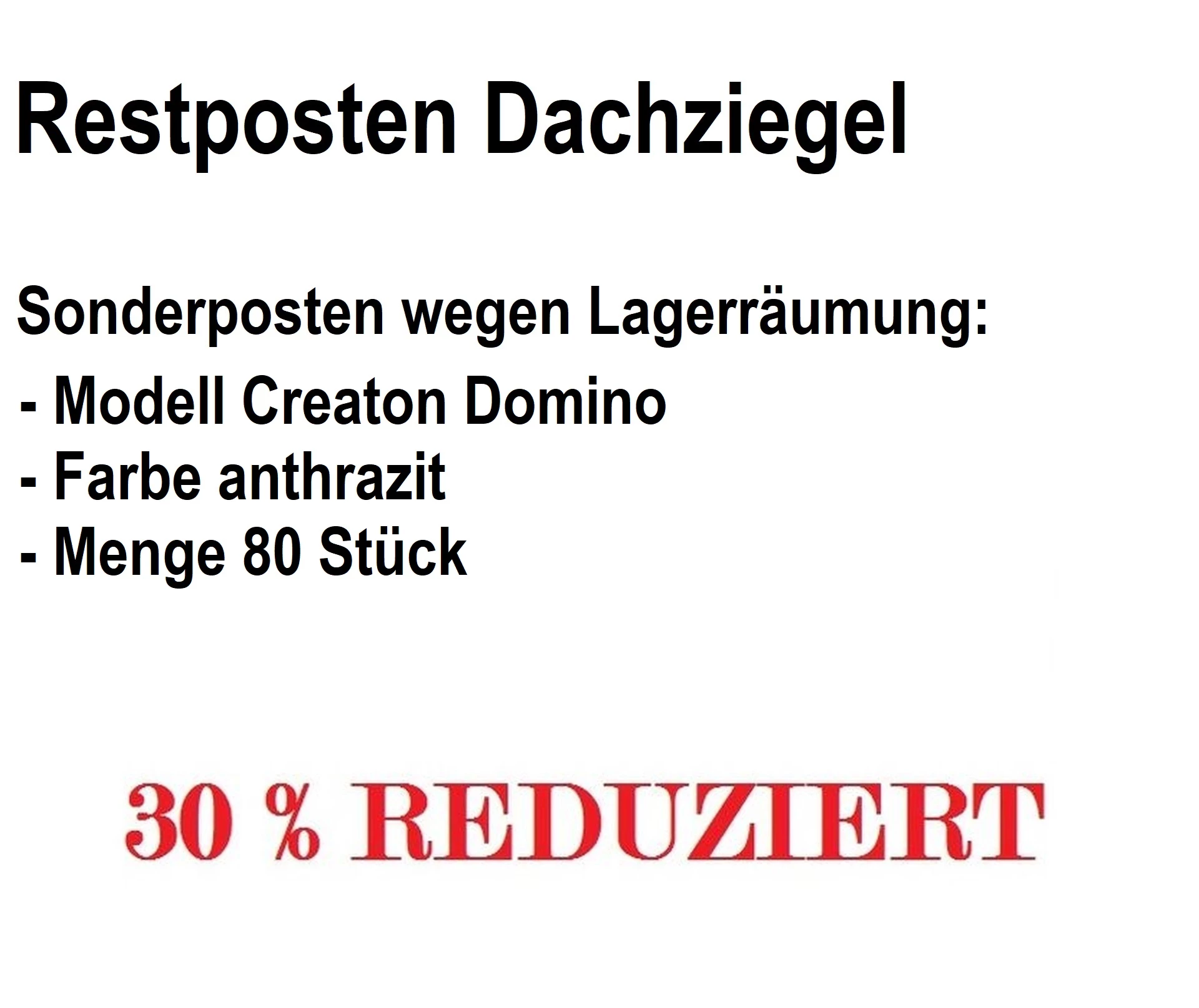 Restposten Dachziegel Creaton Domino