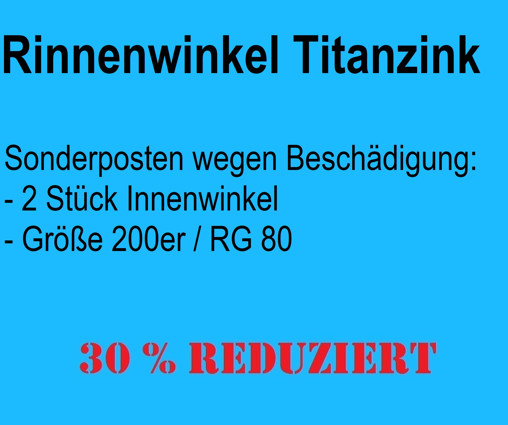 Restposten Rinnenwinkel Titanzink