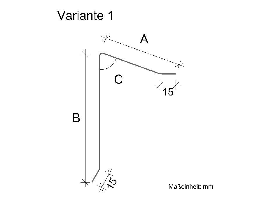 Außenecke 90° für  Ortgangblech Flachdach / Holzkeilbohle