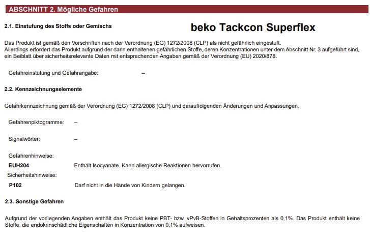 Beko Tackcon Superflex 1-Komponentenkleber