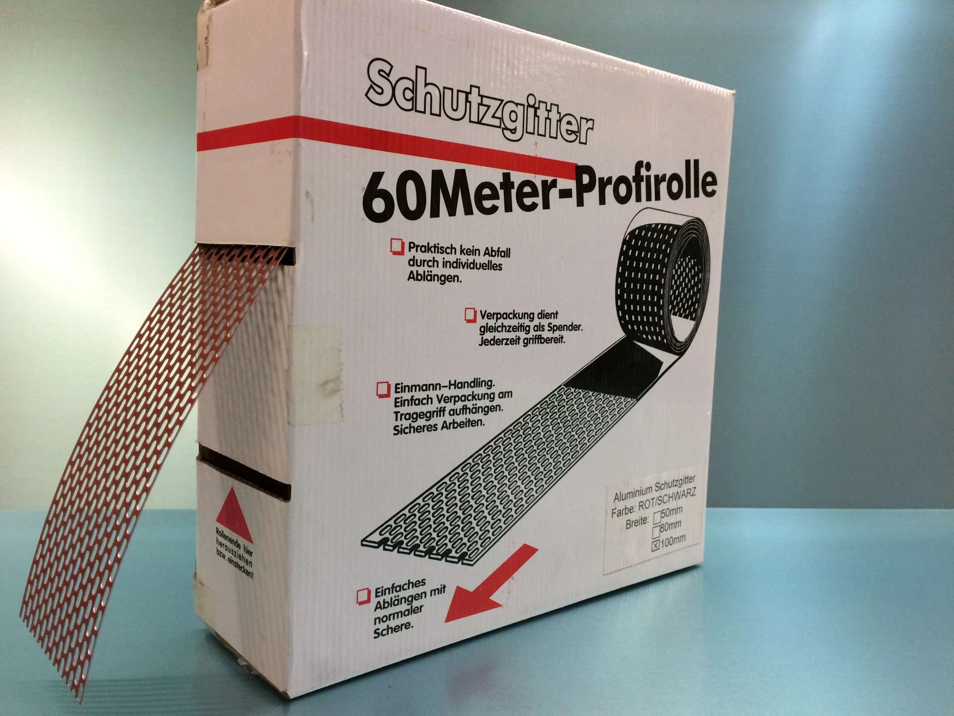 Lüftungsband aus Aluminium als Meterware, Farbe auswählbar