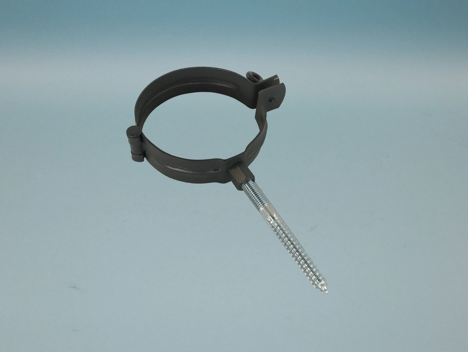 Fallrohrschelle verzinkt anthrazit mit Schraubstift
