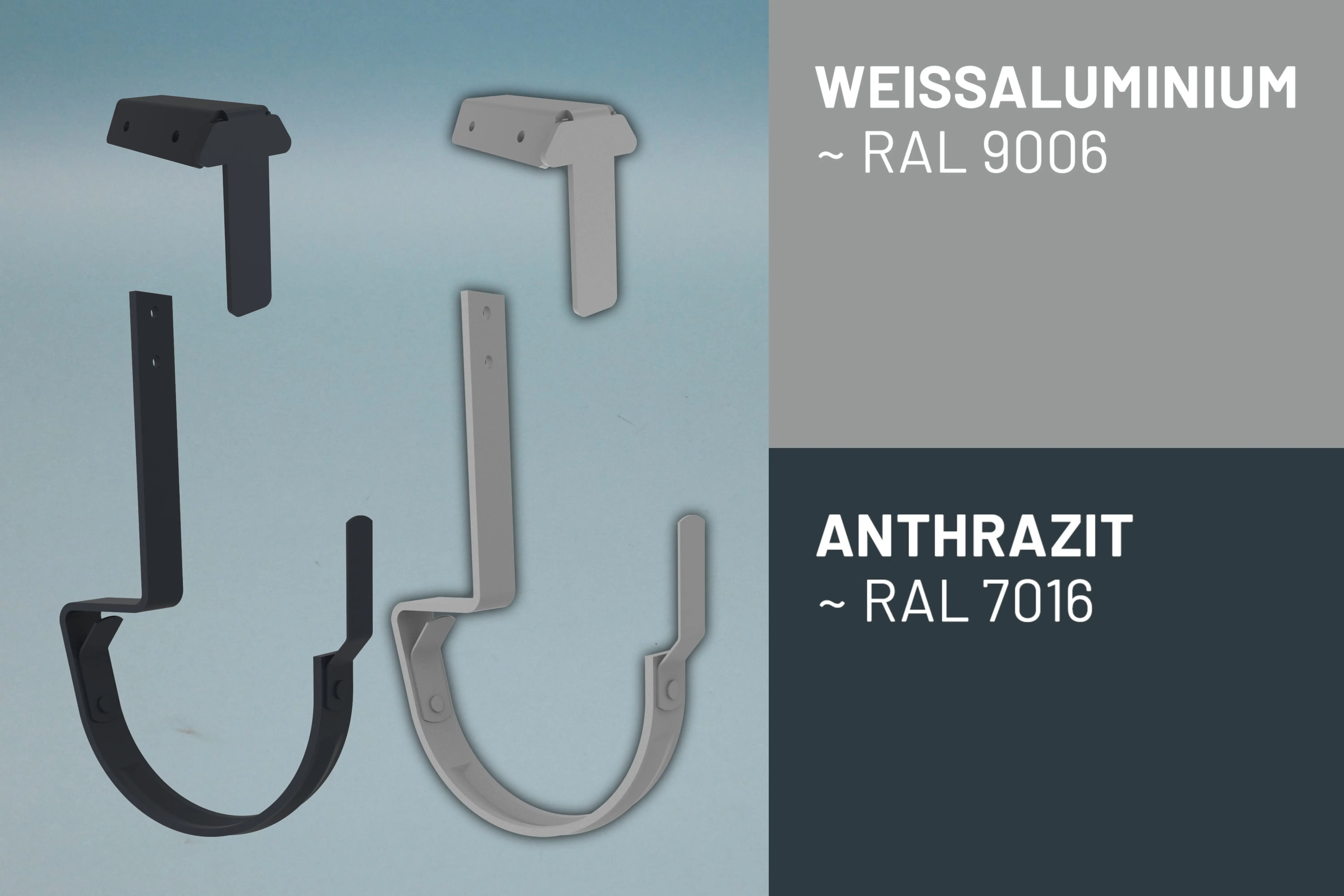 Rinnenhalter / Rinnenhaken - Set für Sandwichpaneele FARBIG