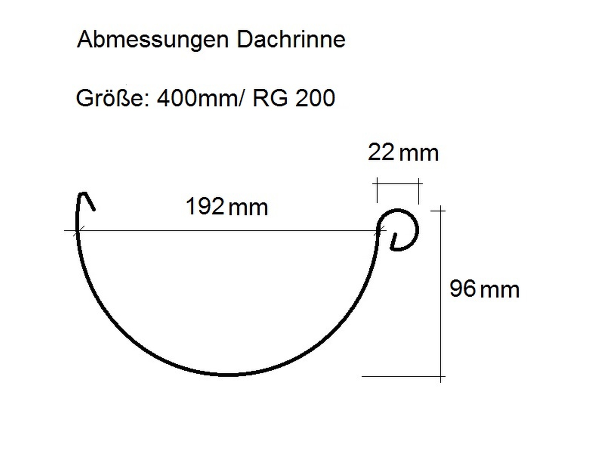 Dachrinne halbrund Titanzink, Größe und Länge auswählbar