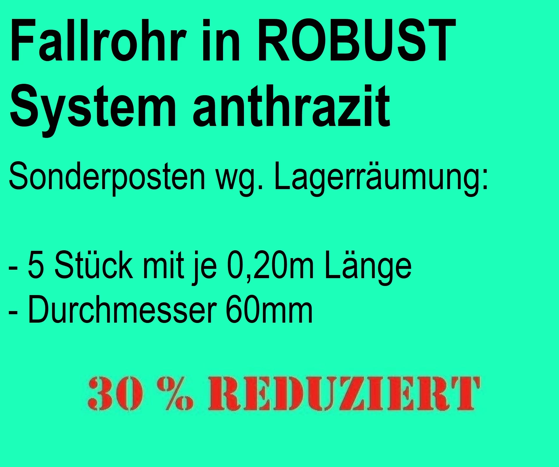 Restposten Fallrohr anthrazit 60er Durchmesser