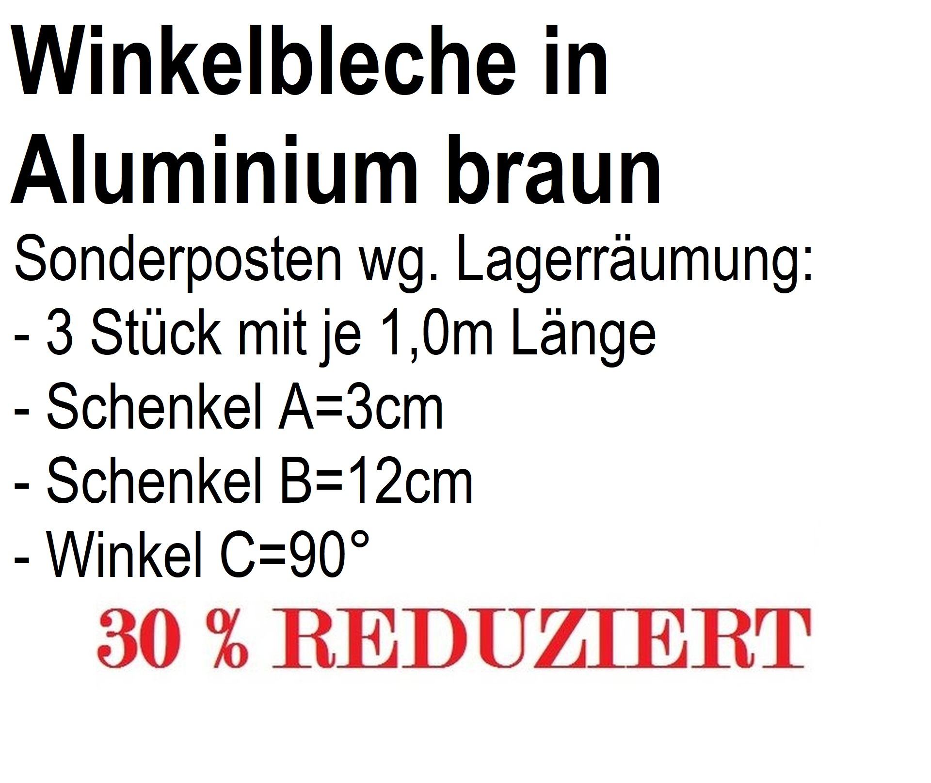 Restposten 3m Winkelblech Aluminium braun