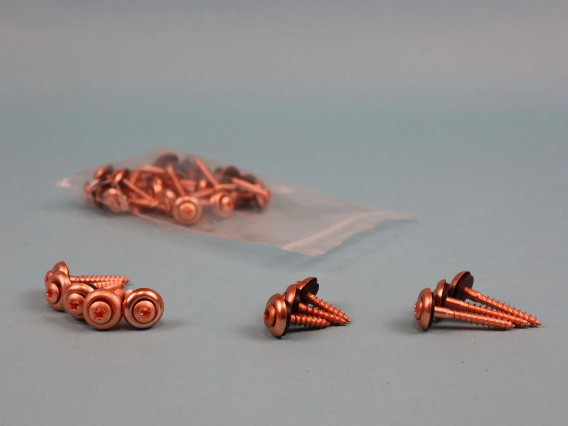 Spenglerschrauben aus Edelstahl, verkupfert